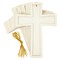 Bright Creations Wooden Crosses for Crafts - 3.8 x 5 in, 12 Pack, Gold String - Paintable Wooden Craft Crosses & Cross Cutouts for DIY Projects